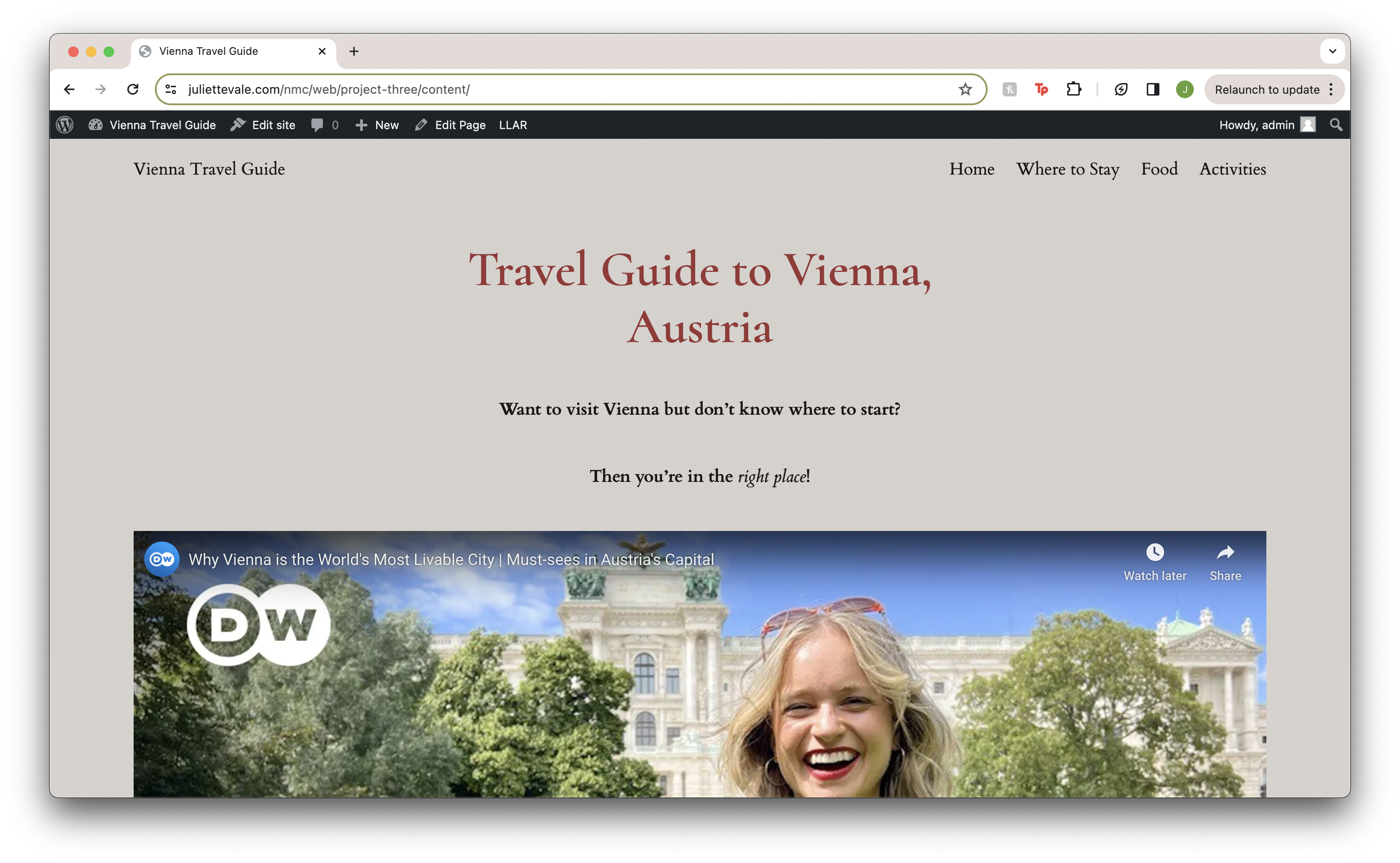 Screenshot of Content