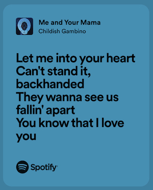 me and your mama song lyrics